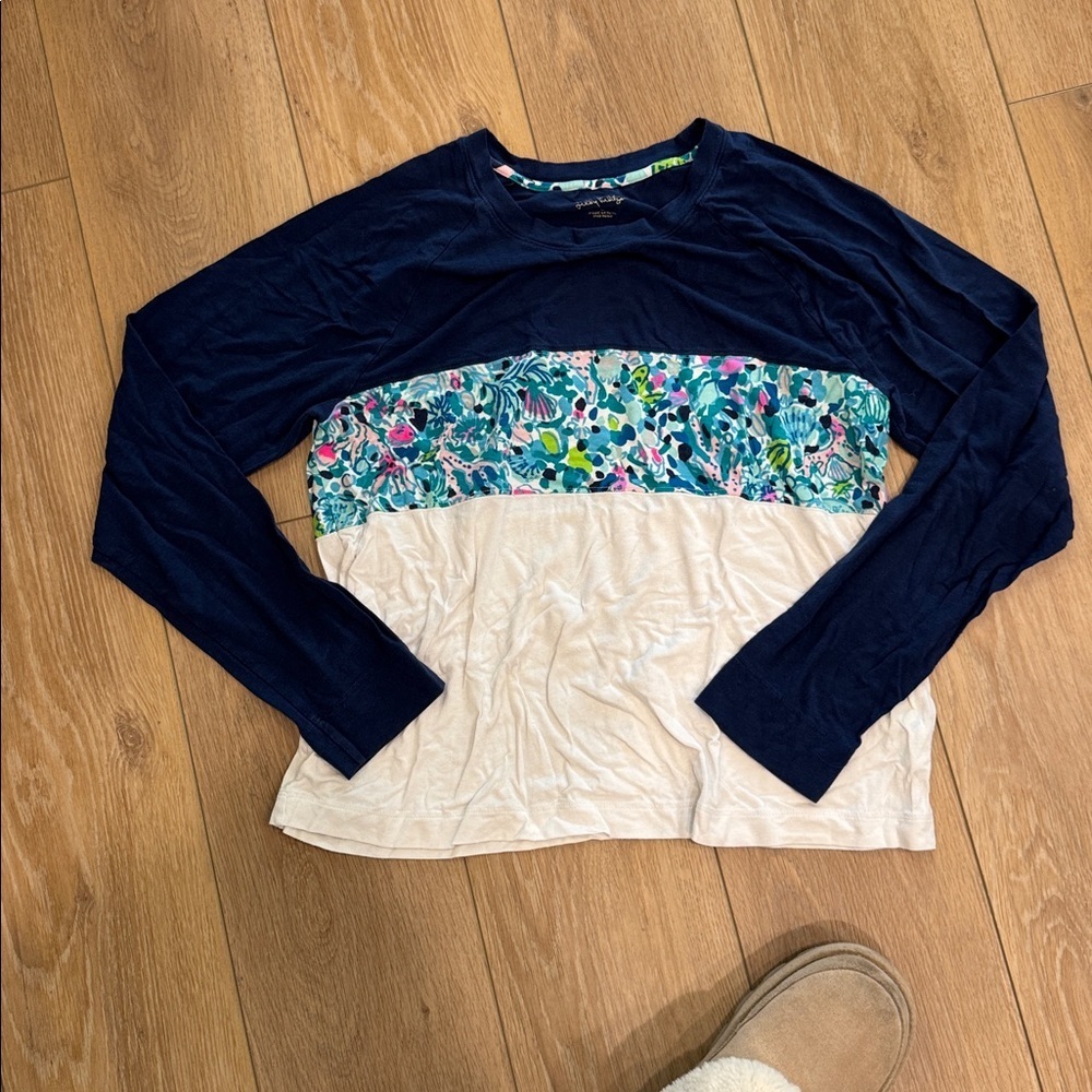 Lilly Pulitzer Chapman Long Sleeve Top Multi Dive Bar - Picture 3 of 9